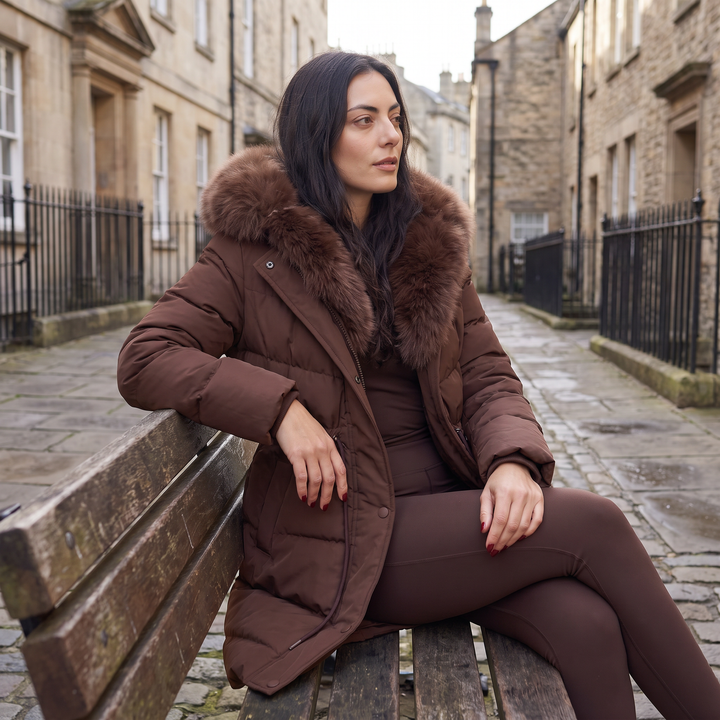Megan | Stylish Long Hooded Quilted Puffer Jacket