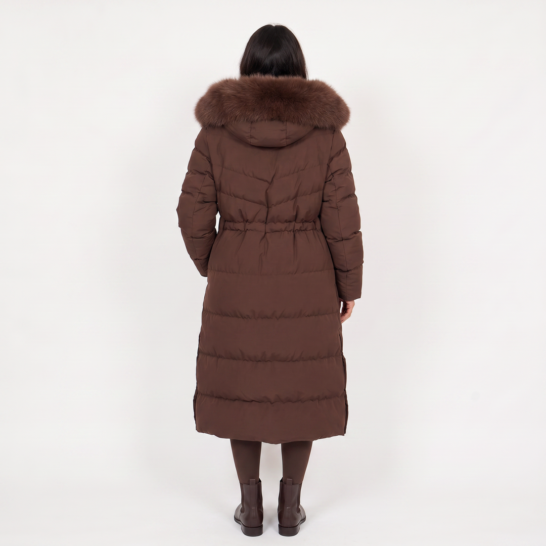 Megan | Stylish Long Hooded Quilted Puffer Jacket