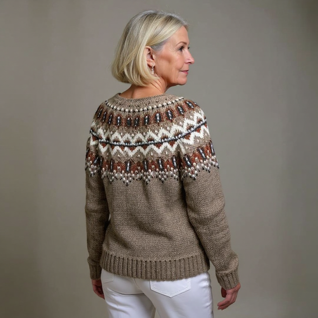 Melissa | Button Front Fair Isle Cardigan Womens