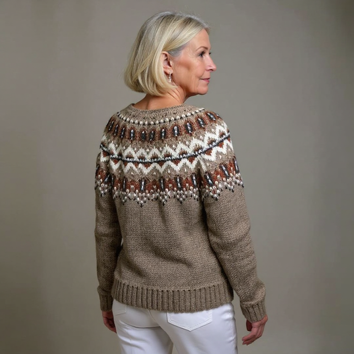 Melissa | Button Front Fair Isle Cardigan Womens