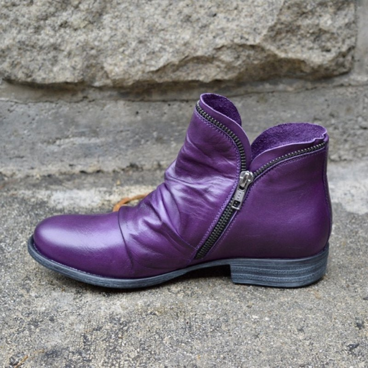 Melissa | Chic Side Zip Ruched Ankle Boots