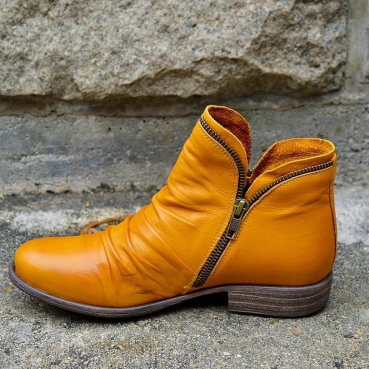 Melissa | Chic Side Zip Ruched Ankle Boots