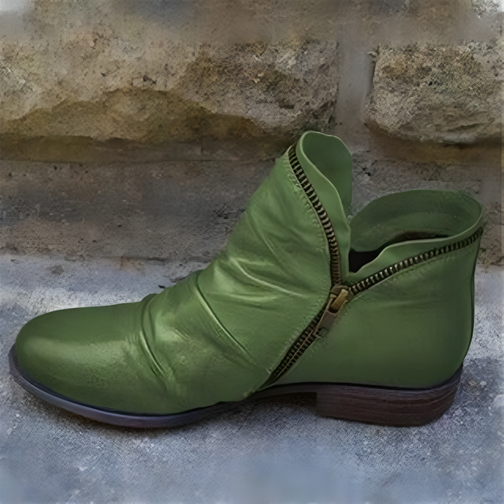 Melissa | Chic Side Zip Ruched Ankle Boots