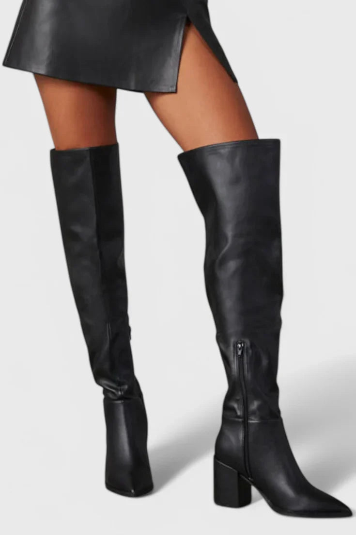 Melissa | Graceful Over-the-Knee Block Heel Boots