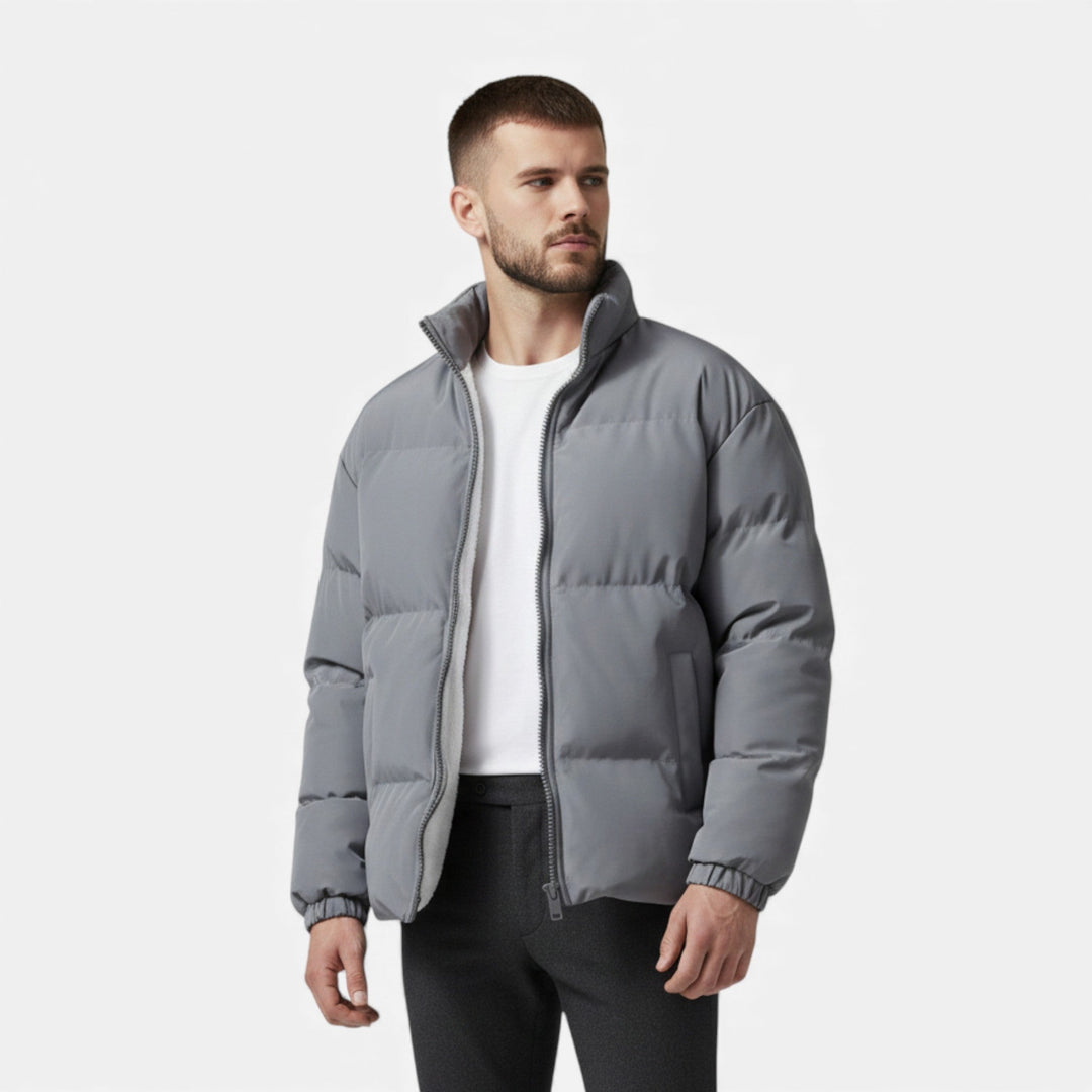 Michael | Polished Quilted Stand Collar Puffer Jacket