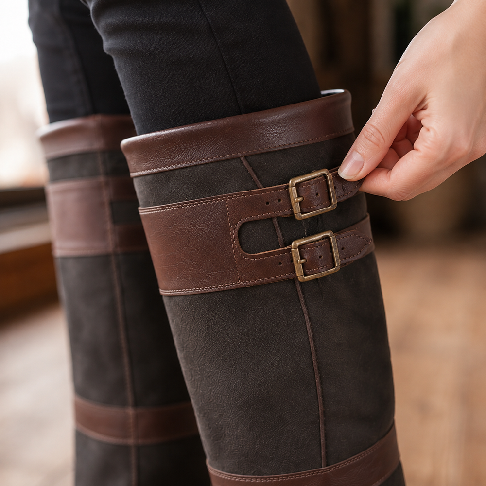 Michelle | Classic Buckle Knee High Boots