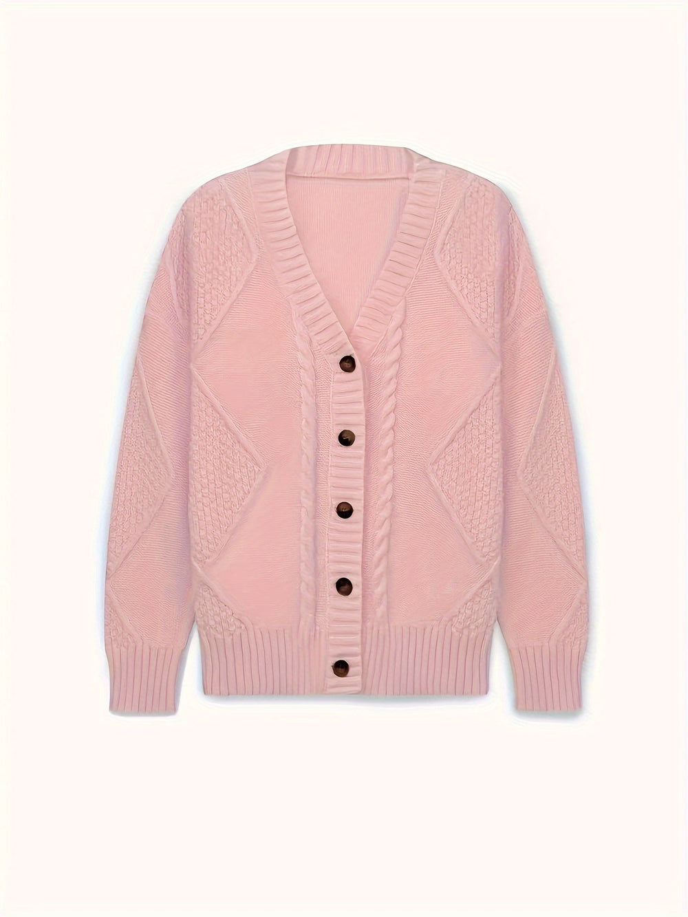 Michelle | Classic Cable-Knit Button Cardigan Sweater