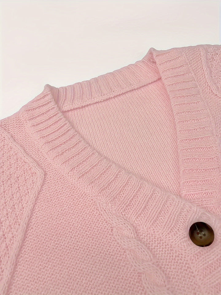 Michelle | Classic Cable-Knit Button Cardigan Sweater