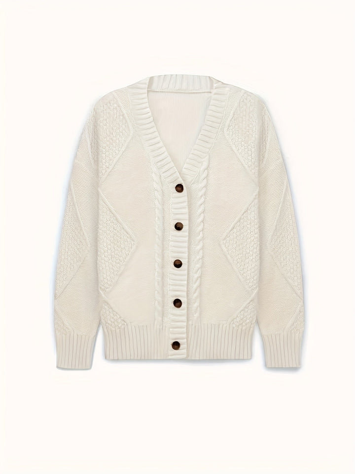 Michelle | Classic Cable-Knit Button Cardigan Sweater