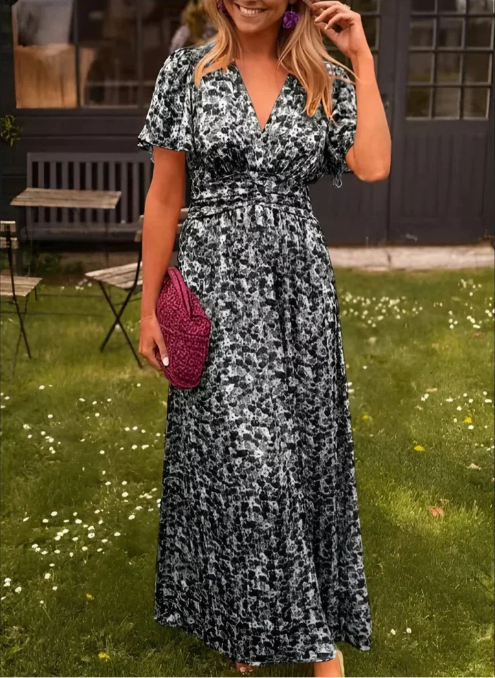 Michelle | Effortless Floral Fall Wedding Guest Maxi Dress