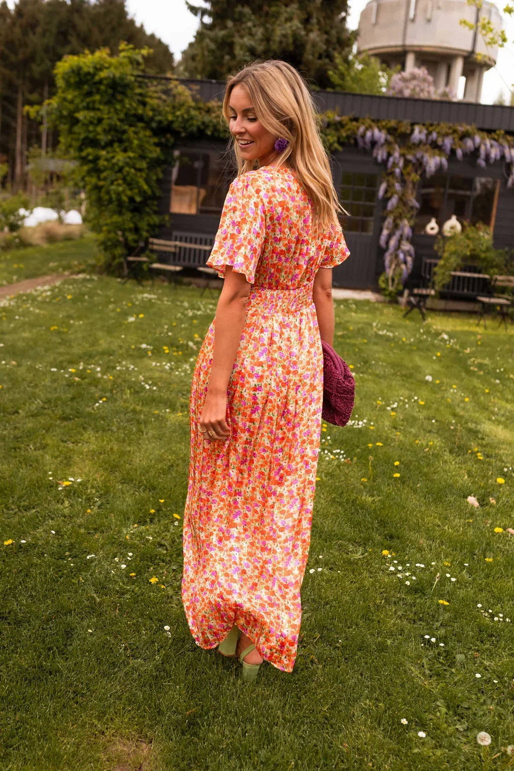 Michelle | Effortless Floral Fall Wedding Guest Maxi Dress