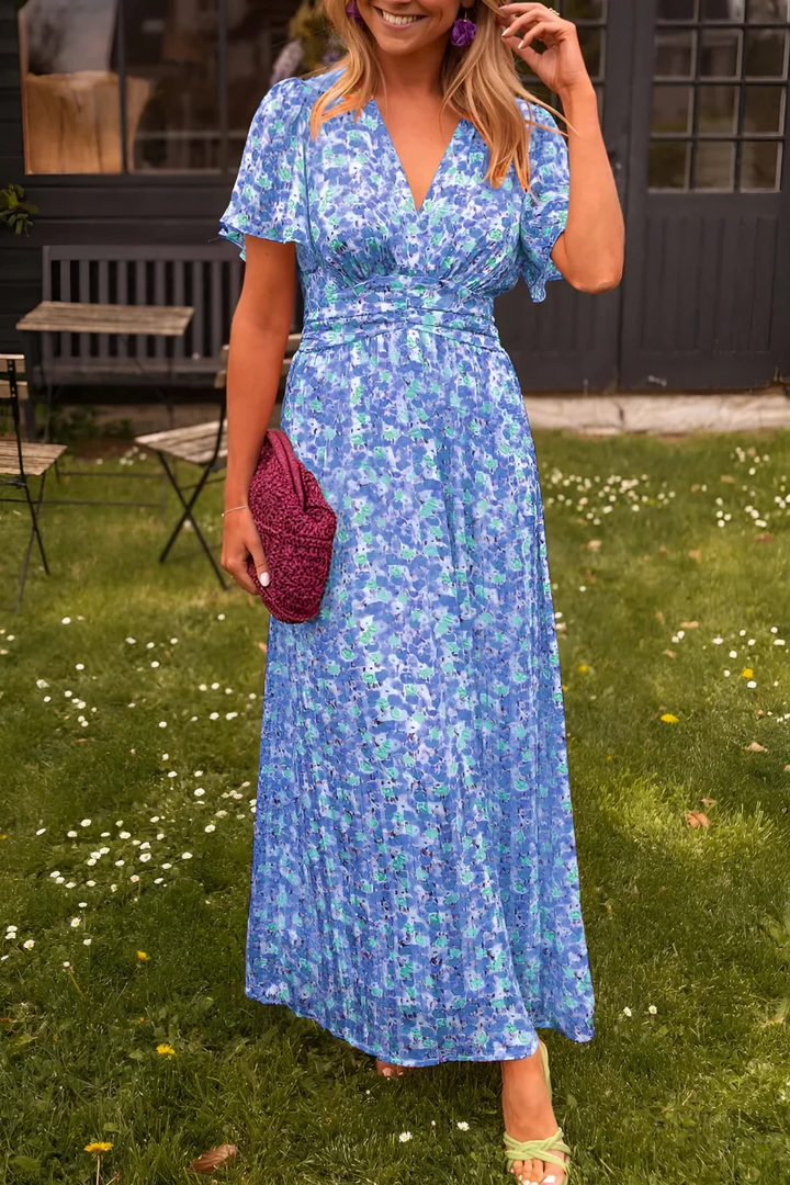 Michelle | Effortless Floral Fall Wedding Guest Maxi Dress