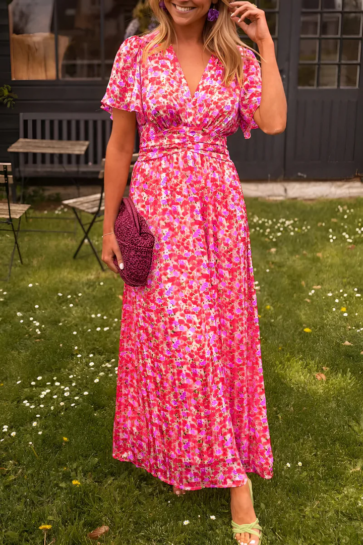 Michelle | Effortless Floral Fall Wedding Guest Maxi Dress