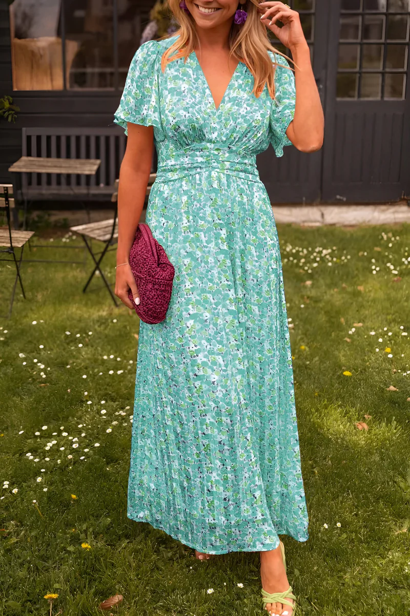 Michelle | Effortless Floral Fall Wedding Guest Maxi Dress