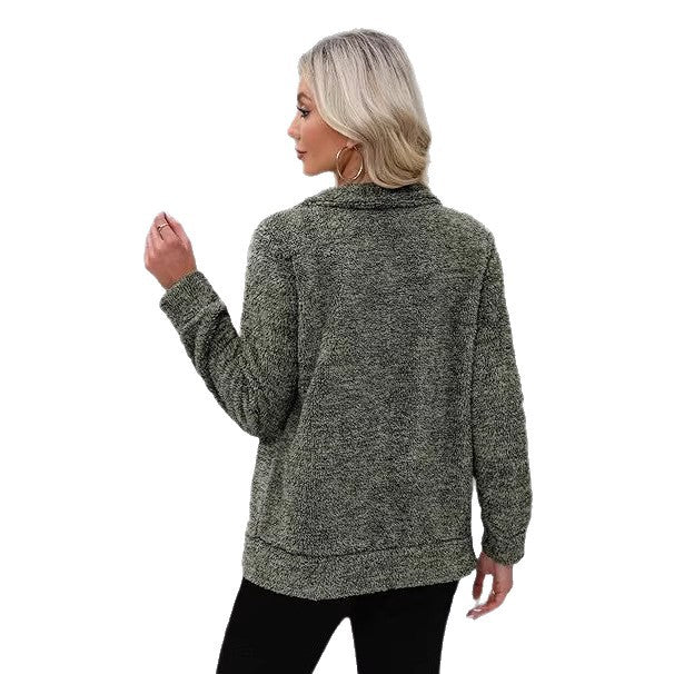 Michelle | Graceful Fluffy Teddy Fleece Jacket with Stand Collar