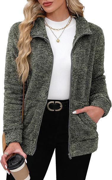 Michelle | Graceful Fluffy Teddy Fleece Jacket with Stand Collar