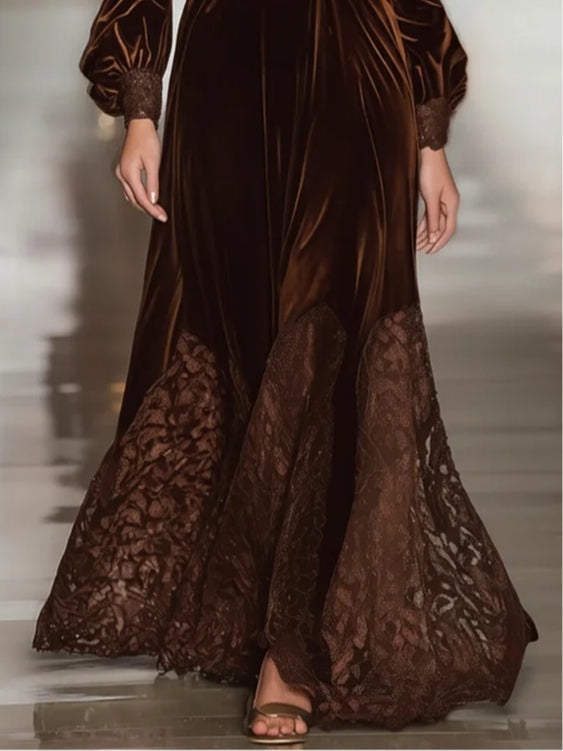 Michelle | Polished Velvet Turtleneck Winter Wedding Guest Dress