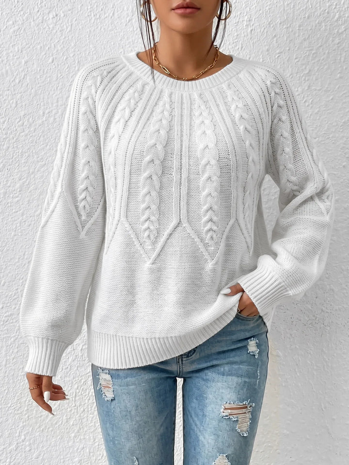 Michelle | Stylish Womens Chunky Cable Knit Pullover Sweater