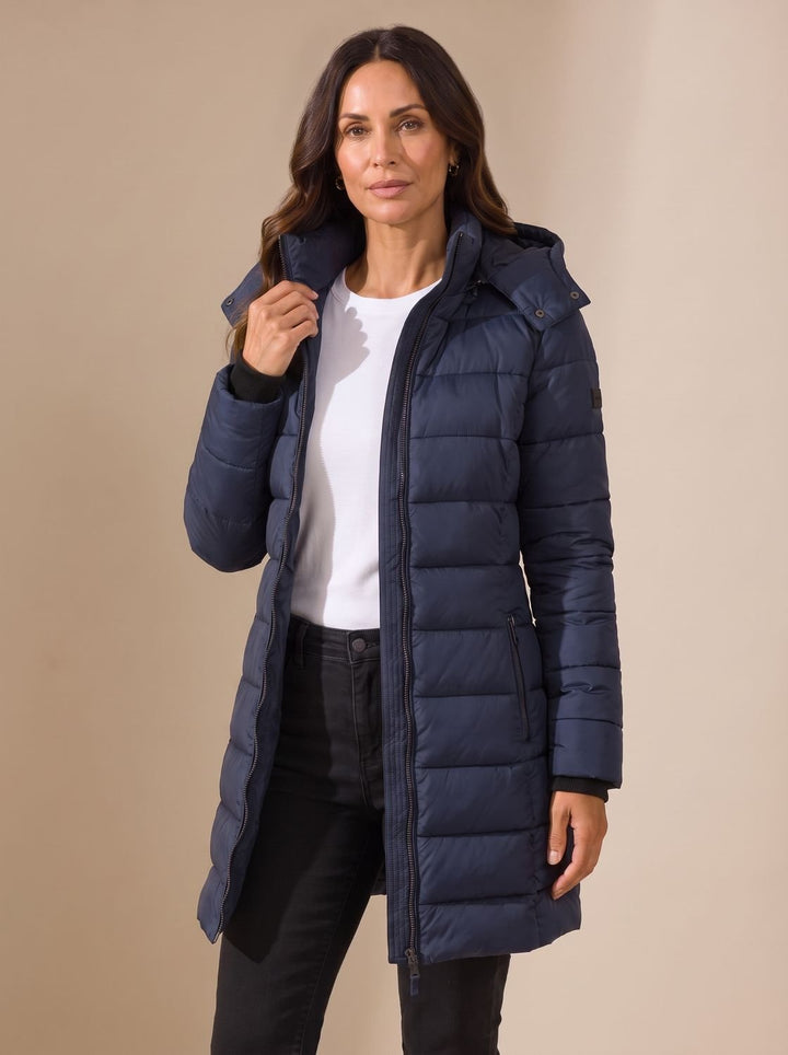 Michelle | Timeless Longline Hooded Quilted Puffer Jacket