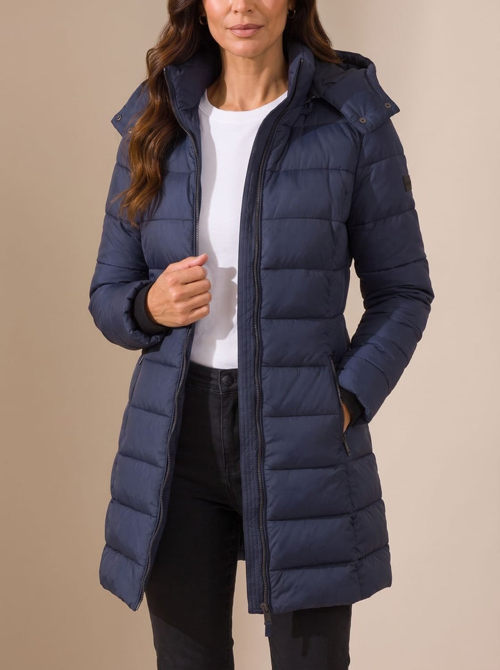 Michelle | Timeless Longline Hooded Quilted Puffer Jacket