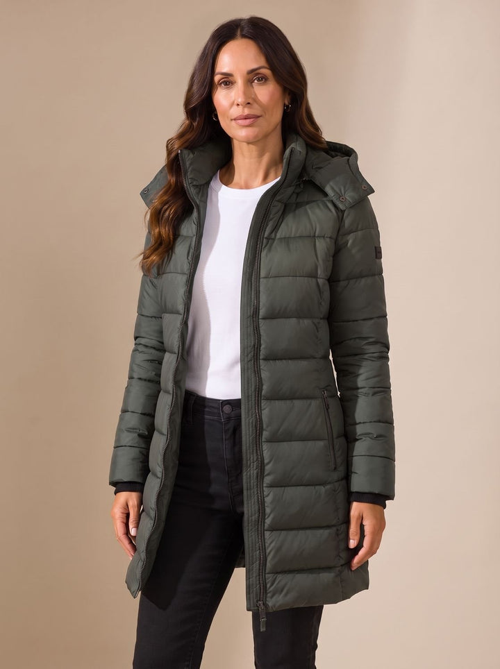 Michelle | Timeless Longline Hooded Quilted Puffer Jacket