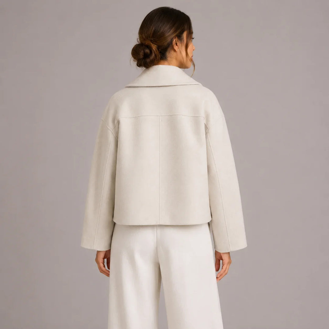 Nancy | Chic Double Breasted Cropped Pea Coat