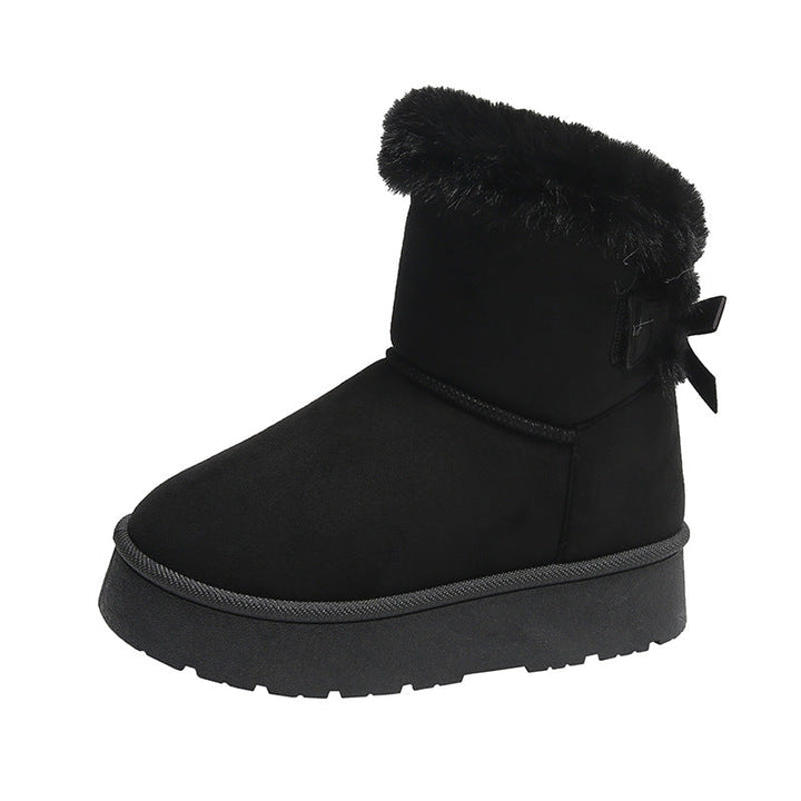 Nancy | Classic Fur-Trim Platform Winter Boots with Bow Detail