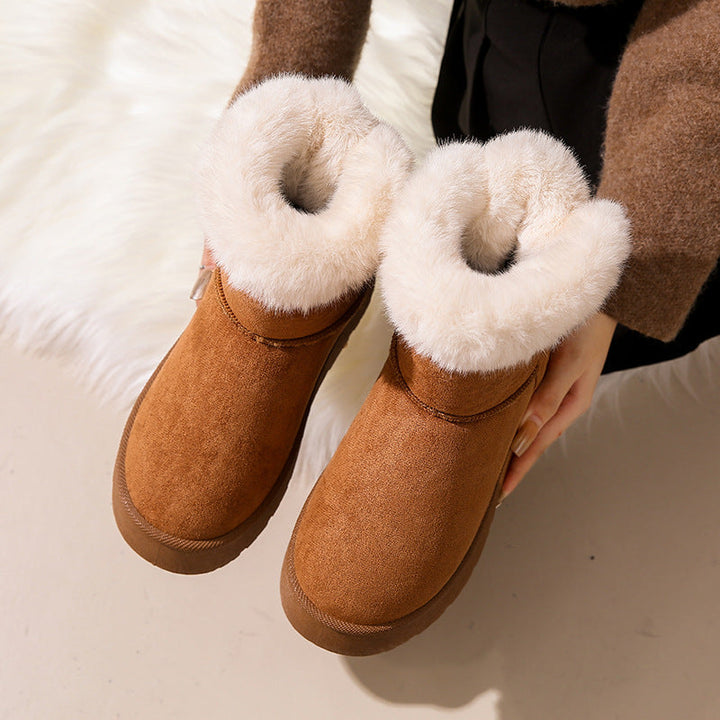 Nancy | Classic Fur-Trim Platform Winter Boots with Bow Detail
