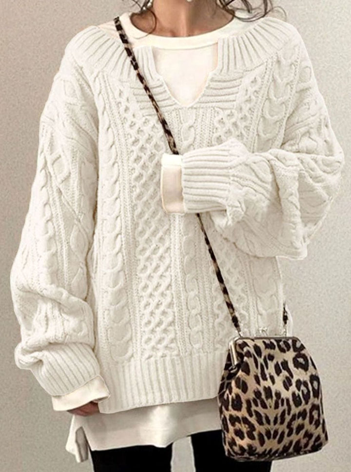 Nancy | Oversized Womens Chunky Cable Knit Pullover Sweater