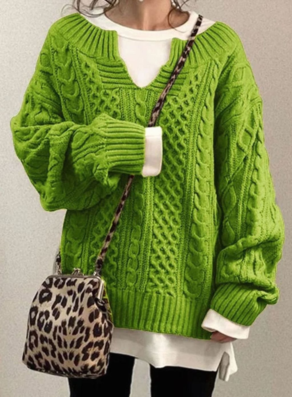 Nancy | Oversized Womens Chunky Cable Knit Pullover Sweater