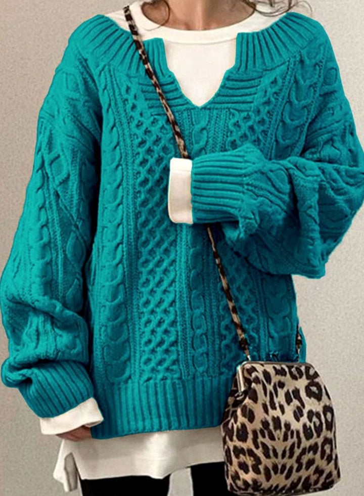 Nancy | Oversized Womens Chunky Cable Knit Pullover Sweater