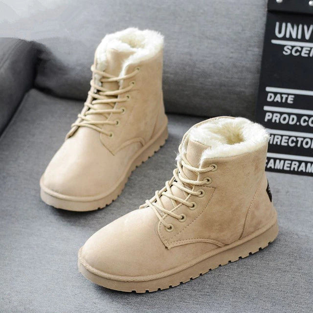 Natalie | Effortless Lace-Up Faux Fur Lined Winter Boots