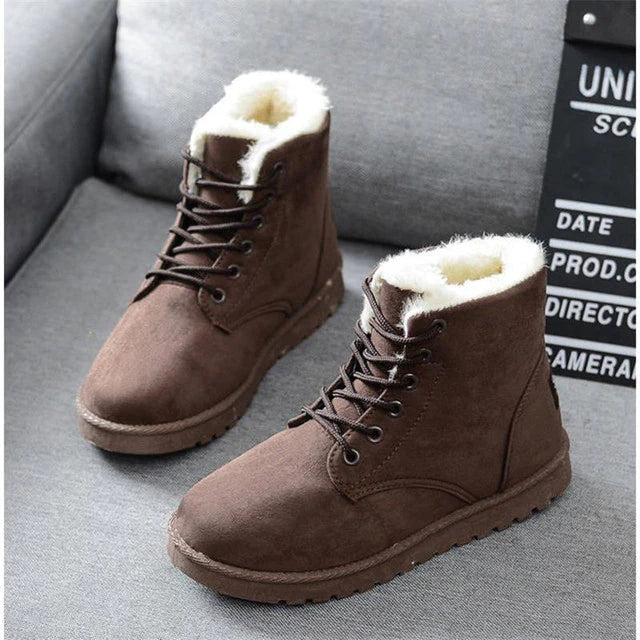 Natalie | Effortless Lace-Up Faux Fur Lined Winter Boots