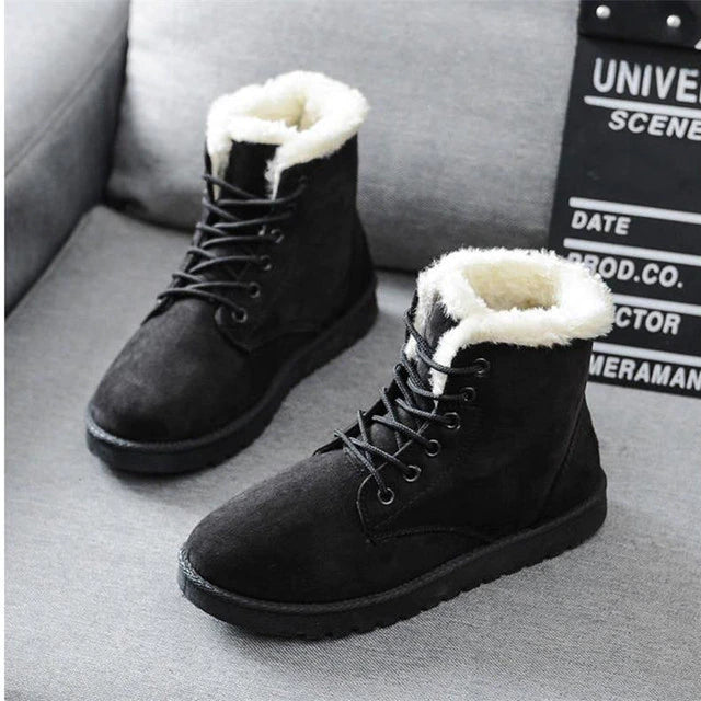 Natalie | Effortless Lace-Up Faux Fur Lined Winter Boots