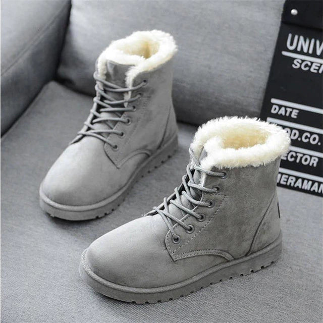 Natalie | Effortless Lace-Up Faux Fur Lined Winter Boots