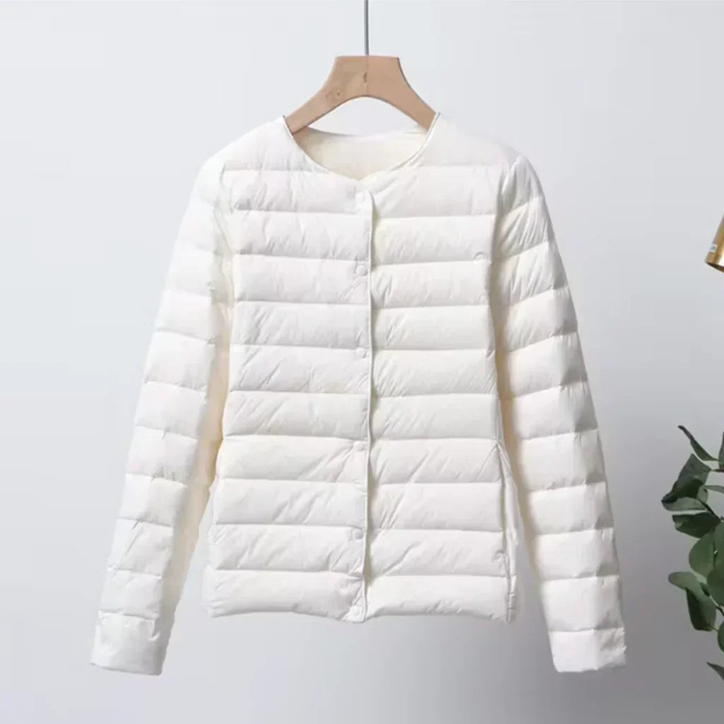 Natalie | Relaxed Lightweight Collarless Puffer Jacket