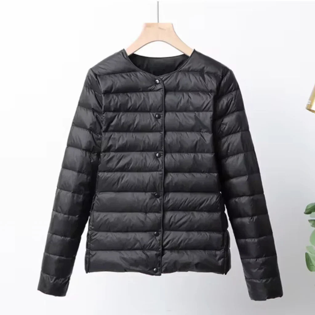 Natalie | Relaxed Lightweight Collarless Puffer Jacket