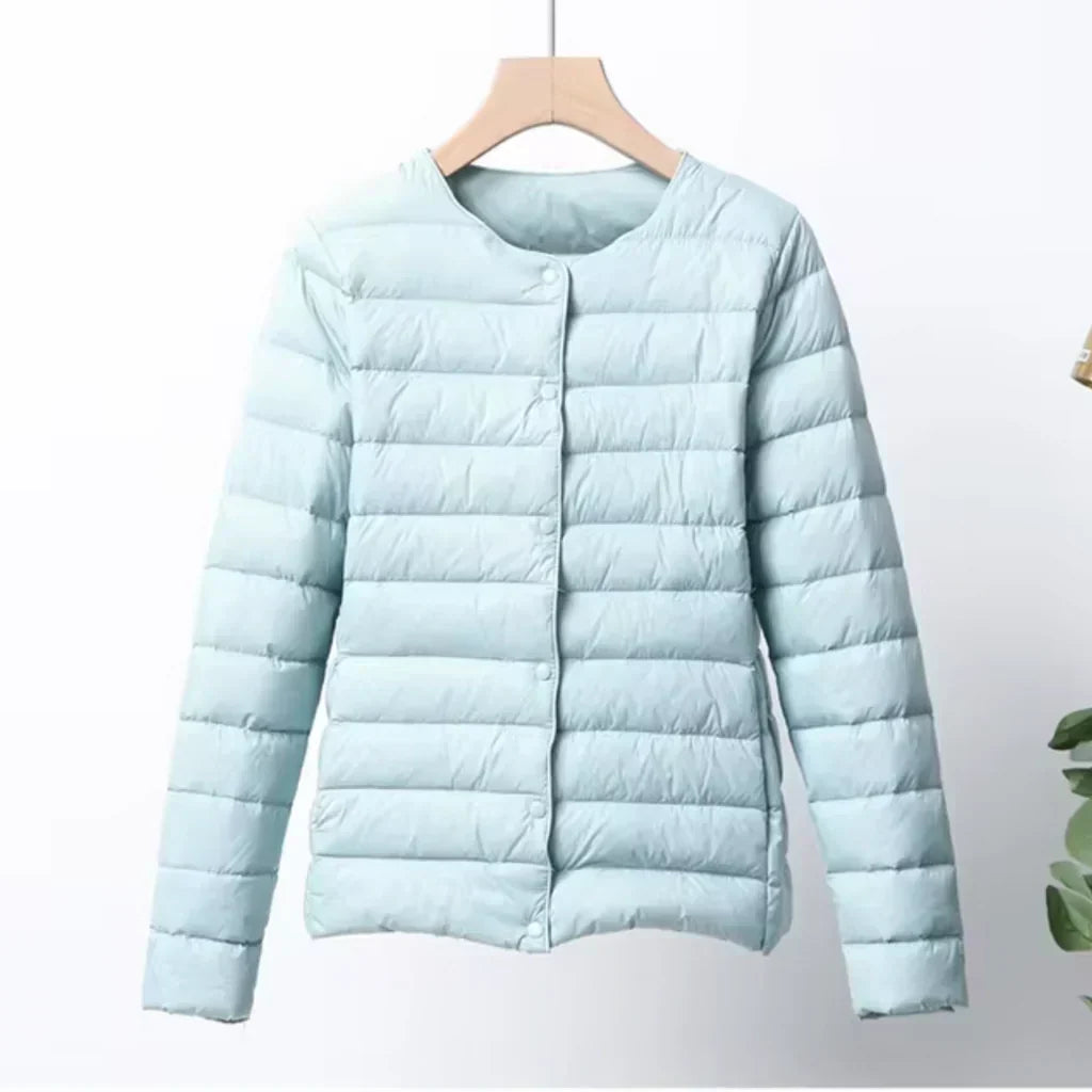 Natalie | Relaxed Lightweight Collarless Puffer Jacket