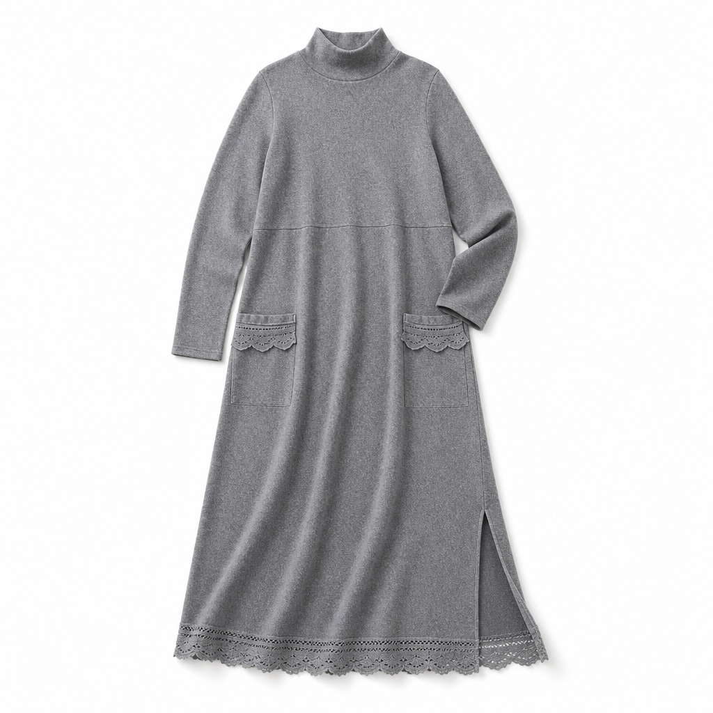 Natalie | Stylish Mock Neck Maxi Sweater Dress