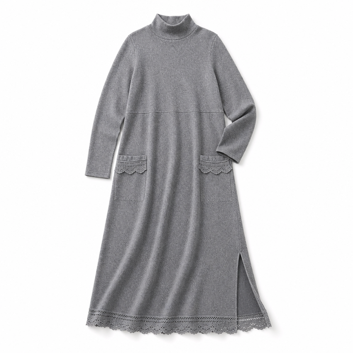 Natalie | Stylish Mock Neck Maxi Sweater Dress