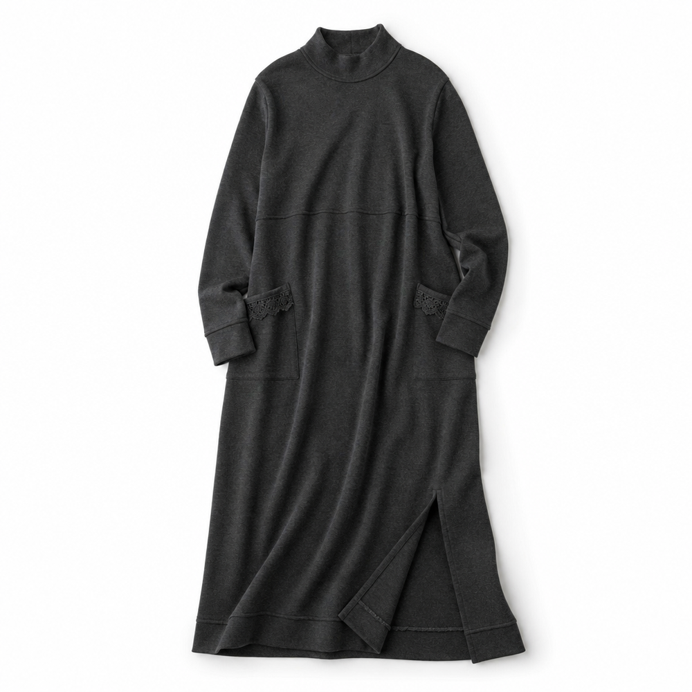 Natalie | Stylish Mock Neck Maxi Sweater Dress