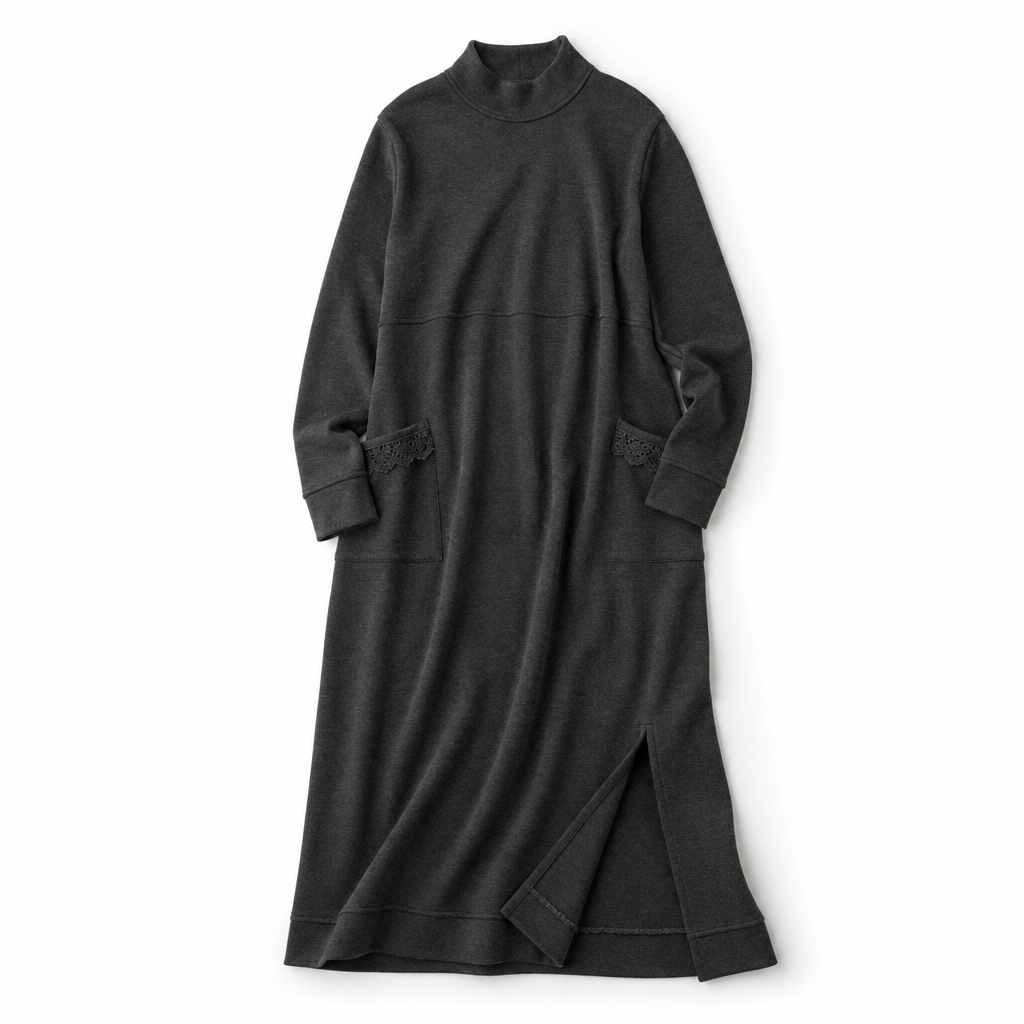 Natalie | Stylish Mock Neck Maxi Sweater Dress