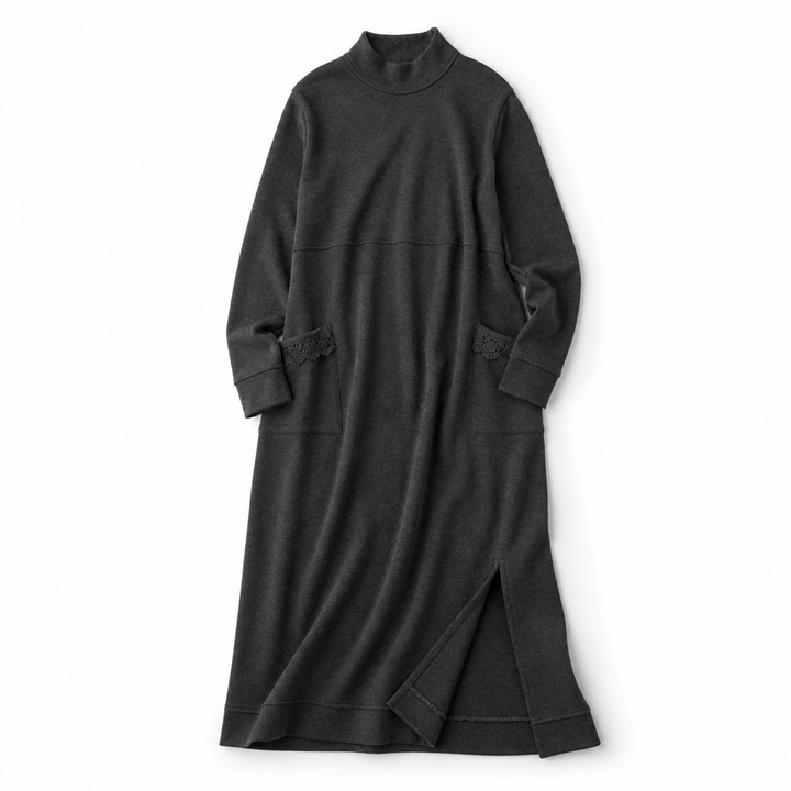 Natalie | Stylish Mock Neck Maxi Sweater Dress