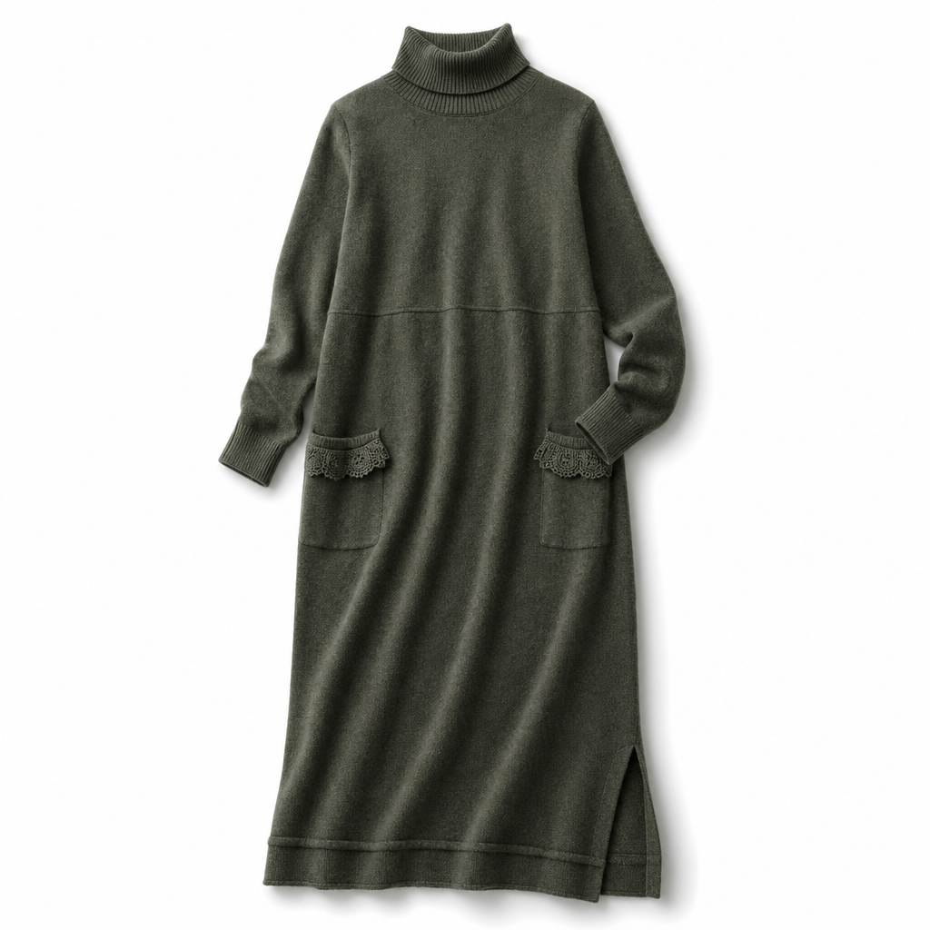 Natalie | Stylish Mock Neck Maxi Sweater Dress