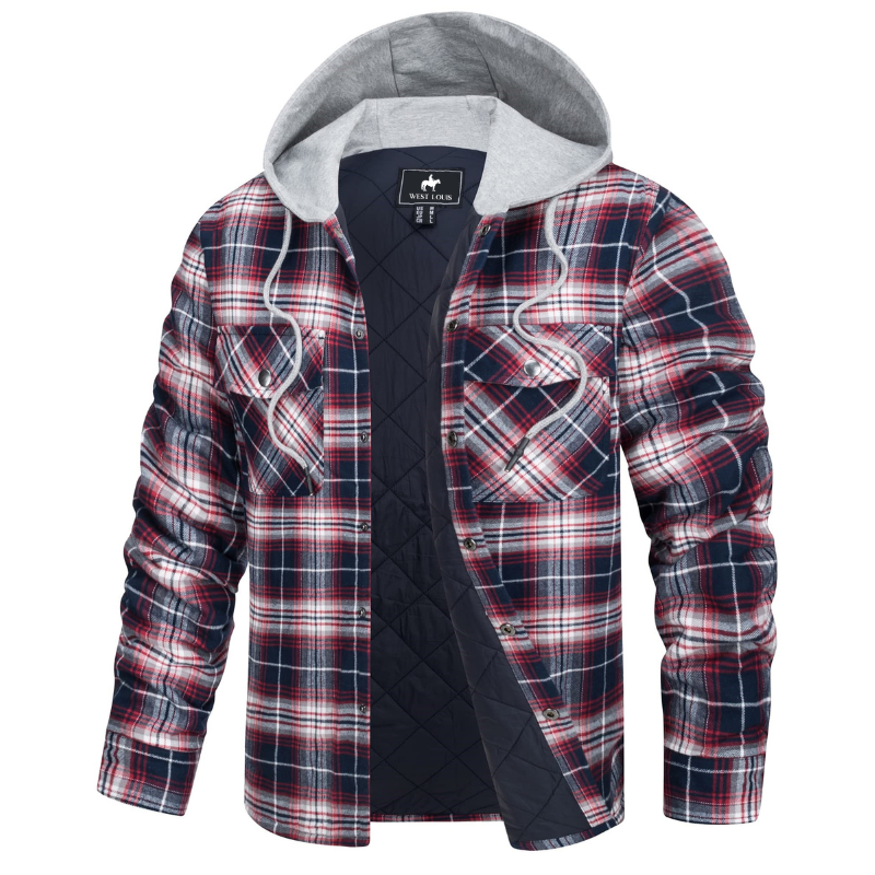 Nathan | Cozy Hooded Plaid Flannel Jacket