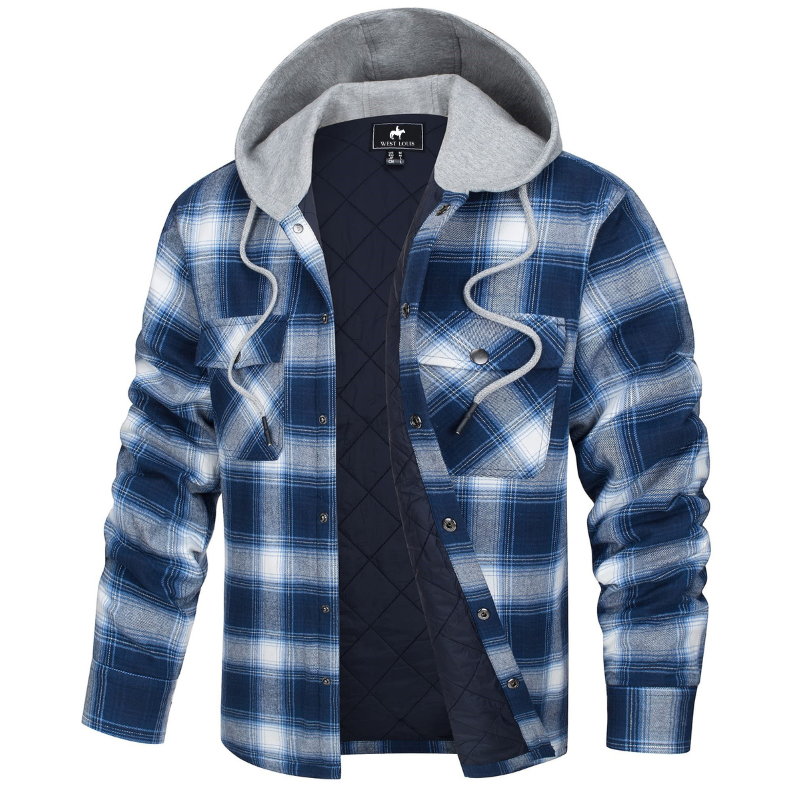 Nathan | Cozy Hooded Plaid Flannel Jacket