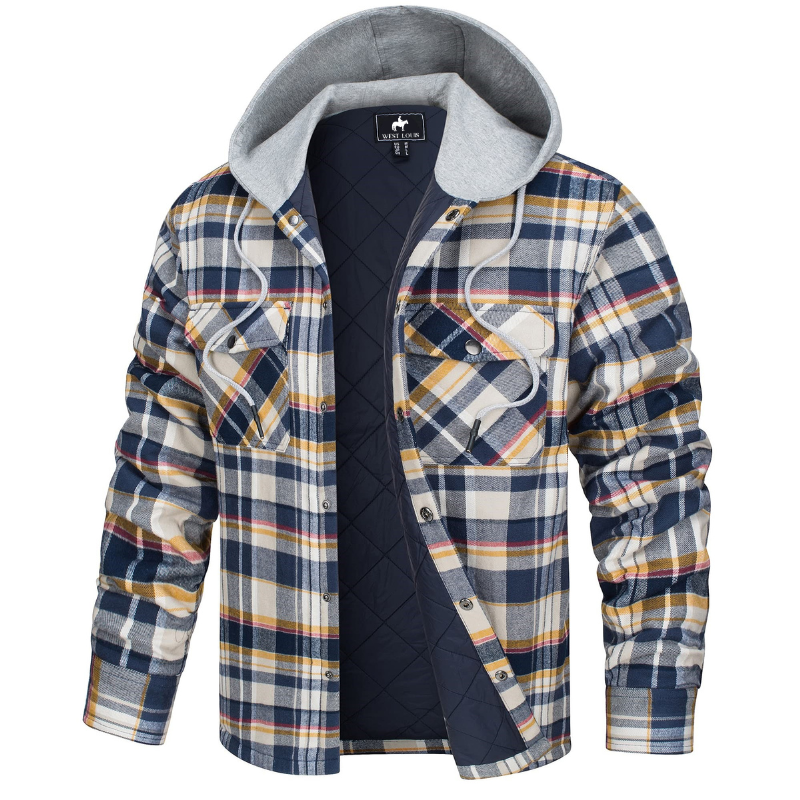 Nathan | Cozy Hooded Plaid Flannel Jacket