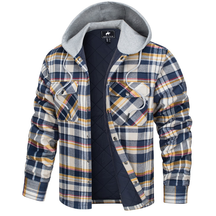 Nathan | Cozy Hooded Plaid Flannel Jacket