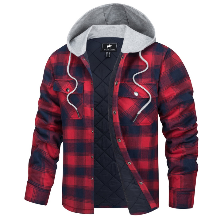 Nathan | Cozy Hooded Plaid Flannel Jacket