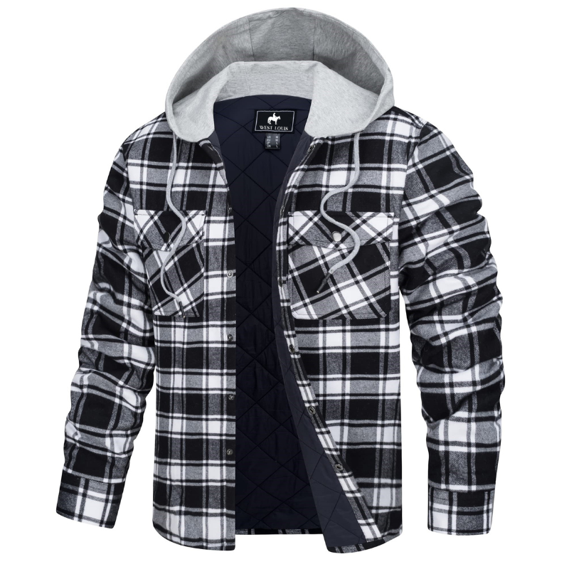 Nathan | Cozy Hooded Plaid Flannel Jacket